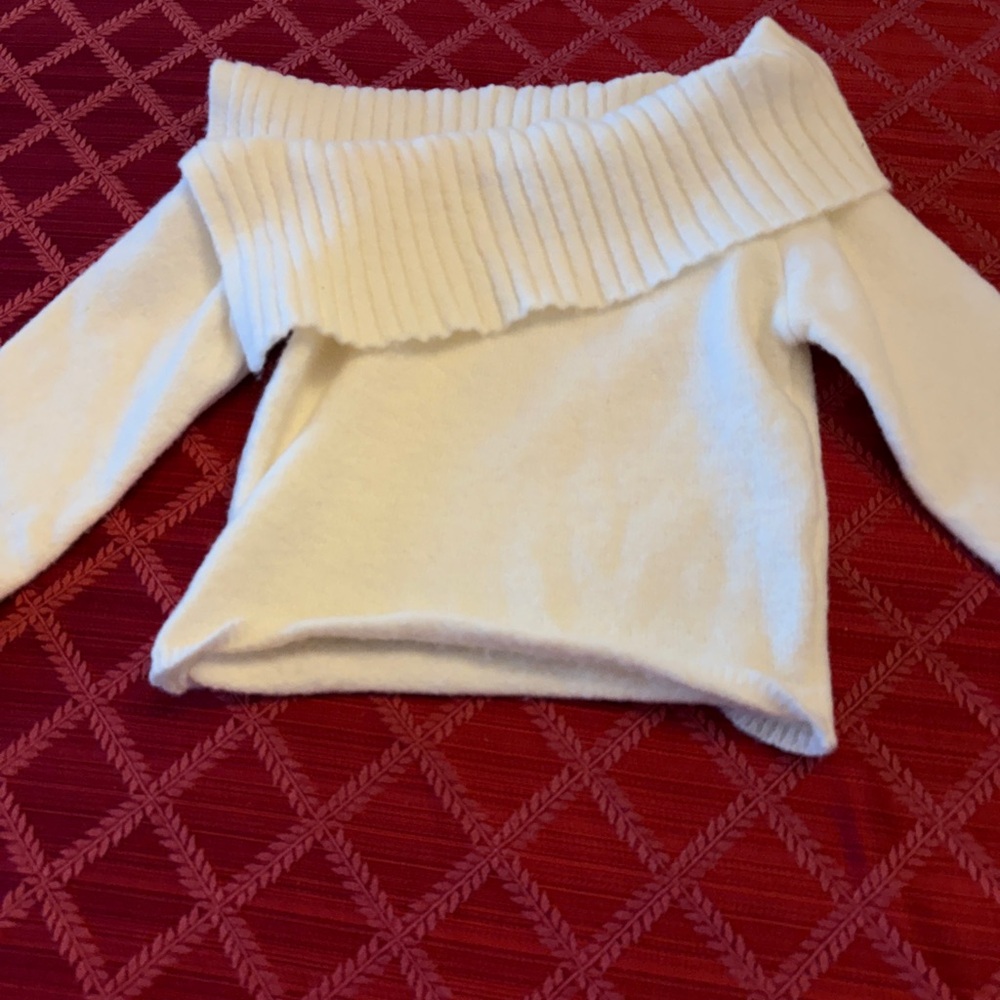 Garage Off-Shoulder Cream Sweater